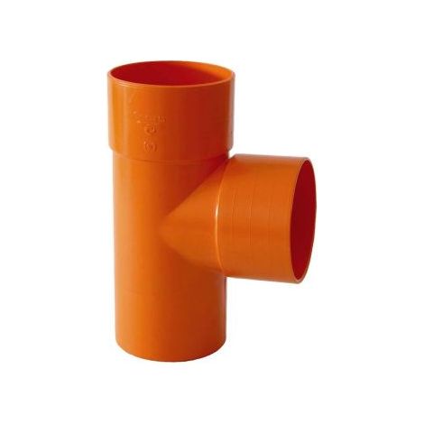 TEE BRAGA IN PVC ARANCIO ROSSO DERIVAZIONE A 87° ACQUA FOGNA 80 mm