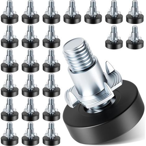 Patas niveladoras para muebles de 24 piezas con rosca UNC de 1/4"-20" y tuercas en T – Ajustables, aptas para escritorios, sillas y armarios. (1/5)