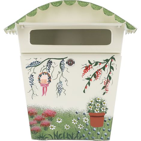 Boîte aux lettres vintage avec serrure à clé, style antique, pour décoration intérieure et extérieure, bureau ou maison. (1/5)