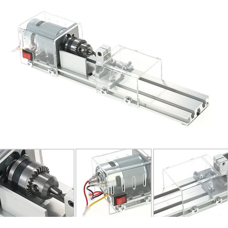 Mini-Perlenmaschine (100 W), Miniatur-Drehbank, Heimwerkerbedarf, Holzbearbeitung, Schleifen und Polieren von Buddha-Perlen, Rotationswerkzeug für die Holzbearbeitung, 12–24 V Gleichstrom (1/5)