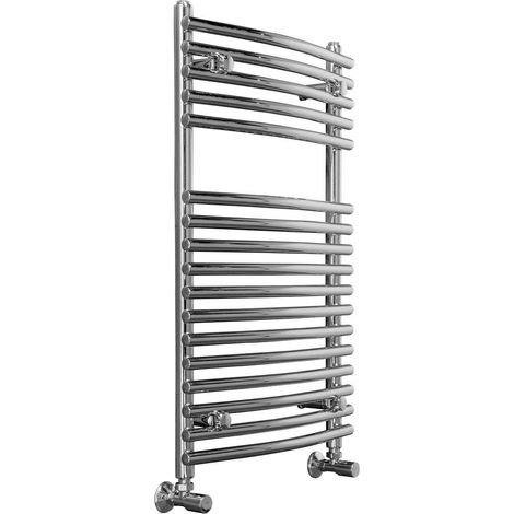 800x500mm Curved Chrome Designer Heated Towel Rail Warmer (1/4)