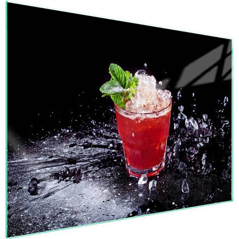 Plaque de protection en verre pour poêle 70x52 Boisson (1/5)