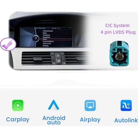 Adaptador inalámbrico Android Auto CarPlay, compatibilidad Plug & Play, funcionalidad Bluetooth, CIC (1/2)