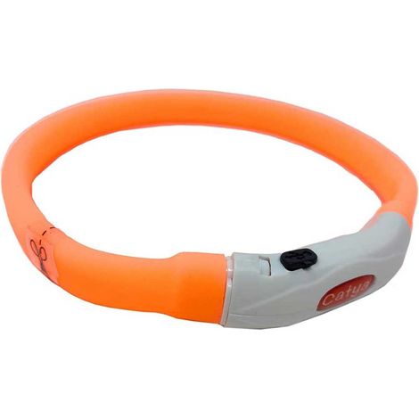 Collare a LED per Cani e Gatti Tubo Luminoso Ricaricabile USB Regolabile Luce lampeggiante 50 cm arancione (1/3)