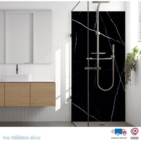 Panneau de douche : Marbre noir Trieste - Alu composite - 90 - 245 (1/3)