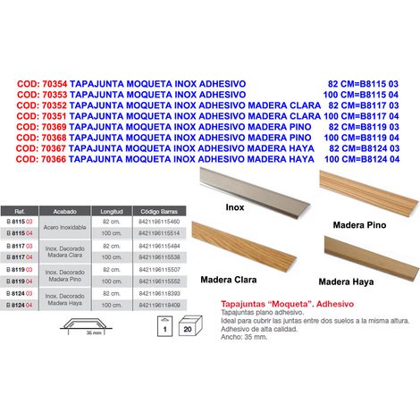 Edelstahl-Einfassung für Teppiche, die auf hellem Holz geklebt werden 82 CMB8117 03