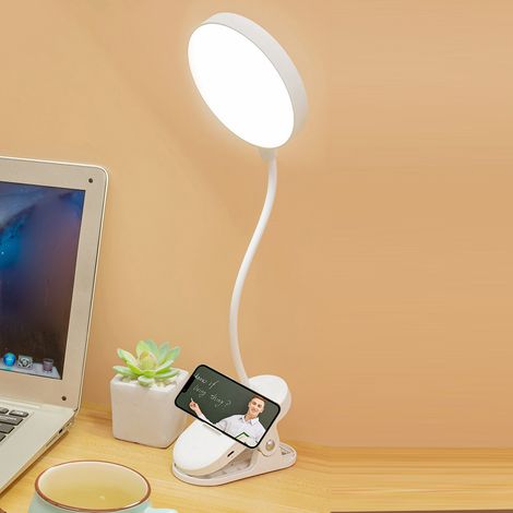 Veilleuse LED alimentée par USB pour lecture à pince sur lit avec 3 niveaux de luminosité, tuyau flexible (1/5)
