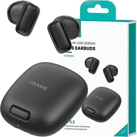 Cuffie wireless Usams Bluetooth 5.3 serie twsid, nere/nere, modello BHUID01 (ID25) (1/5)