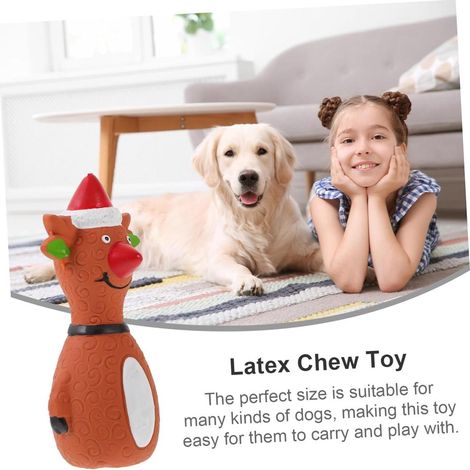 Jouets en latex pour animaux de compagnie, jouets à mâcher pour chiots, jouets couineurs pour chiots, cadeau de Noël pour chiens (1/5)