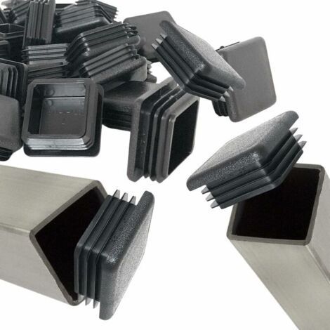 Bouchons pour tubes carrés, embouts pour tubes carrés de 50 mm x 50 mm, adaptés aux pieds de chaise, bouchons carrés en plastique, 20 pièces par paquet.
