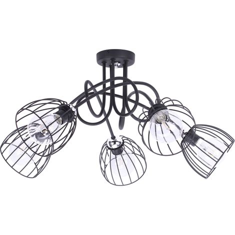Lampada da soffitto moderna a sospensione cromata Loft E27 (1/5)