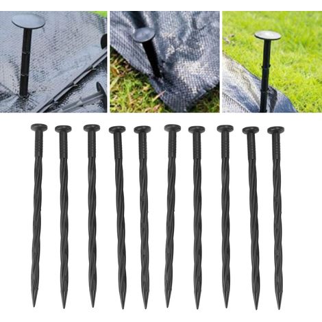 Picots de Bordure Paysager en Nylon [Spiral - Set de 50] - Dimensions 198x18mm pour Pavés, Décoration Jardins et Fixation Tentes (1/5)