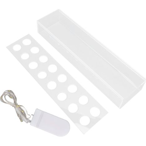 Vase rectangulaire acrylique transparent avec 16 trous pour décorations florales et bougies (1/5)