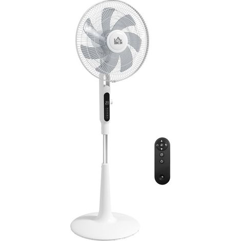 Ventilador de pedestal Ø42 cm 40 W – 3 modos, 28 velocidades – Repelente de mosquitos – Altura regulable – Oscilación de 75° – Blanco (1/5)