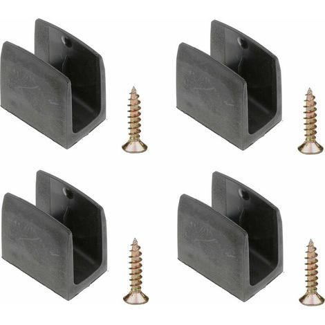 4x Clip bloqueur de manivelle volet Roulant noir Support Guide Manette Plastique 15mm - 18mm Universel fenêtre Mur à Visser (1/5)