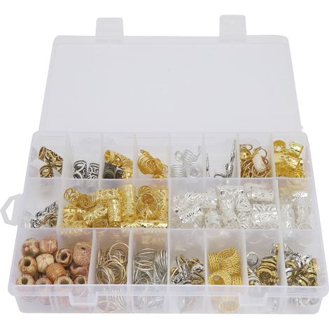 Barbe, dreadlocks, bijoux, tube courbé en alliage, pendentif viking, couronne, petites perles en bois, tournesol (1/5)