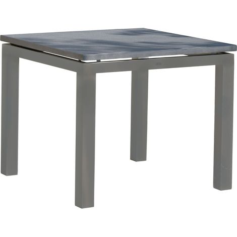 Inko Steintisch Sina Aluminium grau/Spraystone grau-mokka Größe wählbar 90x90x74,5 cm (1/5)
