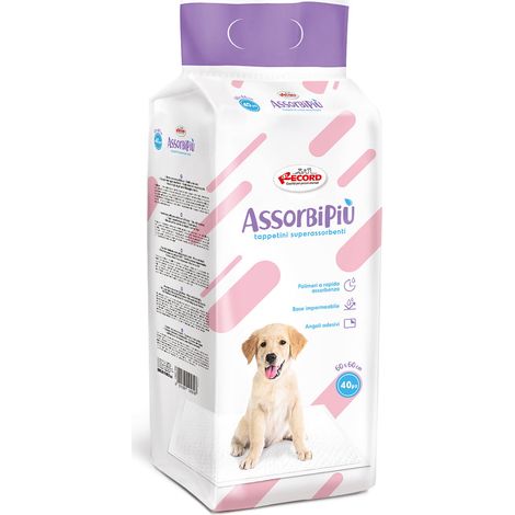 Assorbipiu 40 tappetini assorbenti per cani e gatti 60x60 cm (1/2)