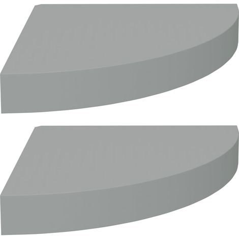 Étagères d'angle murales 2 pcs，Étagère flottante gris 25x25x3,8 cm MDF CFW88199 (1/5)