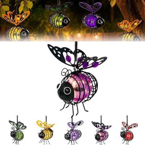Lampe Solaire Abeille IP44 Étanche, Éclairage LED Décoratif pour Balcon, Jardin, Terrasse, Véranda et Cour, Noir (1/5)