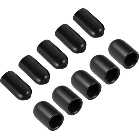 100PCS 8mm Vis Filetage Protecteurs Caoutchouc Fin Capuchons Noir (1/4)