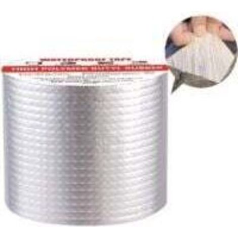 Ruban d'étanchéité autocollant - En caoutchouc butyle - En film d'aluminium - Pour fuite de toit, fissures de surface, rebord de fenêtre, rupture de tuyau (10 cm x 5 m) (1/4)