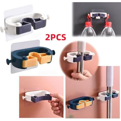 Porte Balai - Non spécifié - 2pcs - ABS - Blanc/Bleu - 211 CM (1/4)