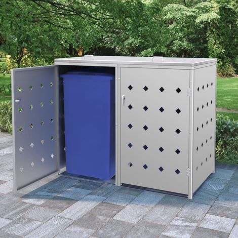 Unité de rangement en acier inoxydable pour 2 bacs de 240 L