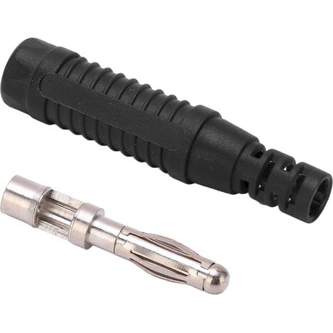 Lot de 10 fiches bananes métalliques en cuivre rouge, connecteurs mâles 4 mm avec boîtier pour appareils de test, noir (1/5)