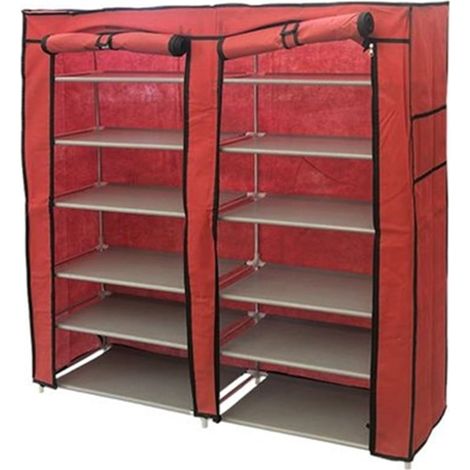 TrAdE Shop Traesio - Scarpiera A 2 Ante Con 6 Scomparti Organizzatore Porta Scarpe 108 X 110 X 30 Cm 69071 - (1/3)