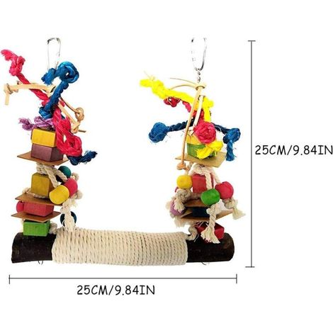 Jouet Perroquet,Jouets pour Oiseaux, Jouet De Morsure De Perroquet, Pont échelles, Balanoire Jouet Oiseau Perché, Escalade Jouet, Décoration Animal Cages pour Perroquets Oiseaux (1/4)