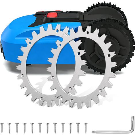 Randaco Mähroboter Rad Spikes Anti-Rutsch-Platten 2er Set Silber 65 Manganstahl