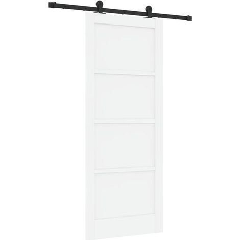 Porte coulissante ORKDAL, blanche, 83 x 202 cm, pin massif.