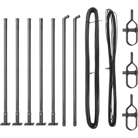 Poteau de clôture. 7 pcs Gris Acier (1/5)