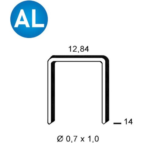 6 000 Agrafes Aluminium A-14 - 12.84x14x0.7x1 mm - D-Work