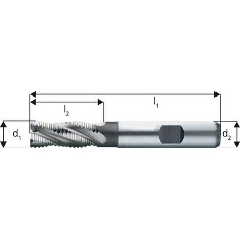 Fragola Breve Tiraggio Nr, 4 Denti, Acciaio Rapido Al 5% Di Cobalto, Senza Rivestimento, Ø D1 - K12: 8.0 Mm, Lunghezza. Totale 69 Millimetri L1