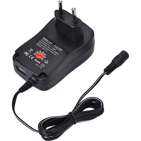 Adaptateur d'alimentation universel AC/DC, 5V, 2,1a, Port USB, 6 embouts, 30W, 3V/4.5V/5V/6V/7.5V/9V/12V (1/4)