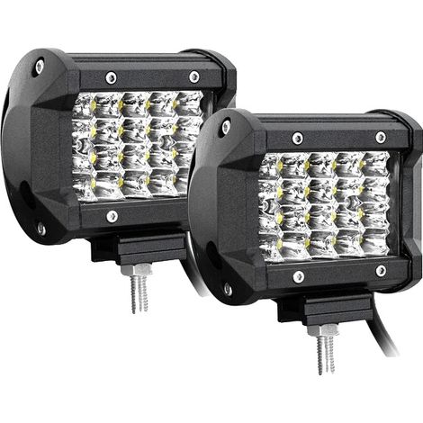 Lampe de travail LED, technologie 9D, pour utilisation tout-terrain, 2x 4po 60W Sans câble (1/2)