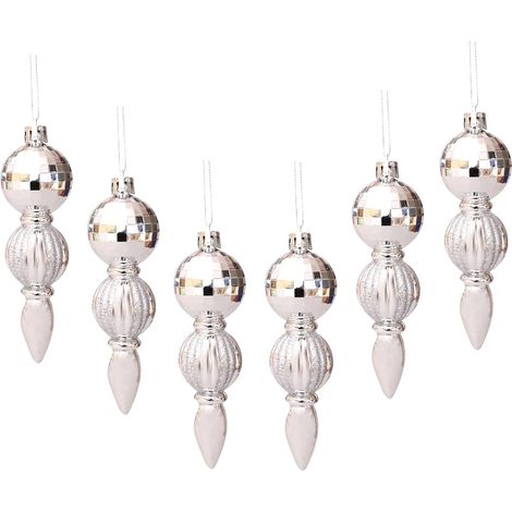 Weihnachtskugeln Ornament Christbaumkugeln 6 Stück Lange Deko Weihnachtsbaum Anhänger (1/5)
