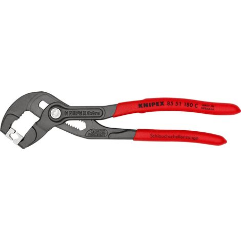 KNIPEX 85 51 180 C SB Pince à colliers Click pour colliers Click gaines PVC anti-dérapantes grise atramentisée 180 mm