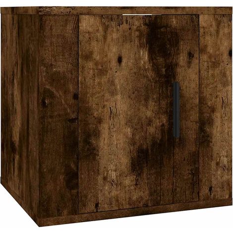 Meuble TV  Banc TV  Armoire TV mural Chêne fumé 40x34,5x40 cm (1/5)