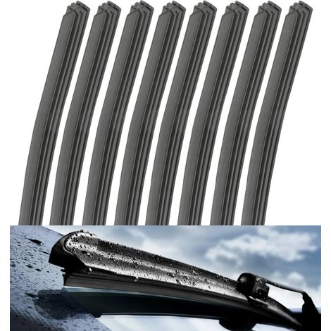 8PCS Essuie-glaces de Voiture,Essuie Glace,Caoutchouc D'essuie Glace de Rechange,Lames D'Essuie-Glace De Rechange En Caoutchouc,Convient aux Voitures,Caravanes,Camions,etc (8PCS) (1/5)