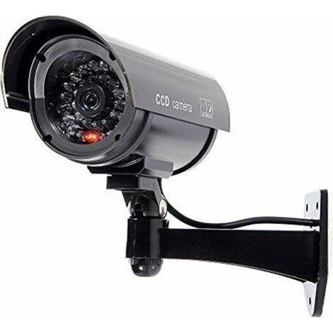 (noir) caméra de surveillance de sécurité Caméra factice CCTV Sécurité Surveillance Cam Simulation Rouge IR LED Simulation (1/4)