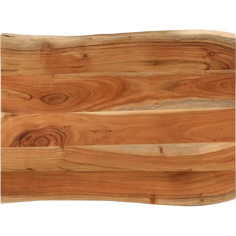 Tischplatte 80x60x3,8 cm Rechteckig Massivholz Akazie Baumkante