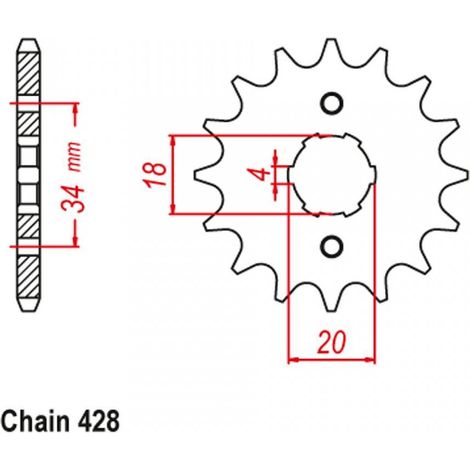 Pignon sortie de boite JTSprockets pour Daelim 125 Vt Evolution (1/3)