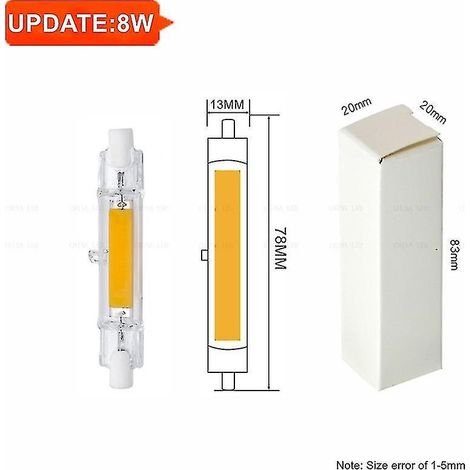 Ampoule LED R7s 78 mm 8 W 10 W, spot 118 mm 15 W 25 W, 110 V 220 V 230 V 240 V, tube en verre de remplacement pour ampoule COB 30 W (1/5)