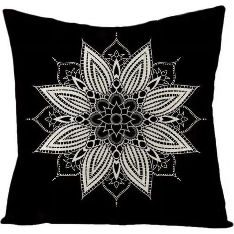 Taie D'oreiller - Coton Lin - Double Face - Pour Canapé Fauteuil Lit Voiture Intérieur Extérieur - 40x40 cm (1/5)