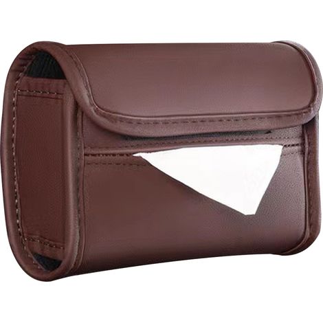 Porte-mouchoirs Accoudoir Résistant PU Cuir Organisateur de Serviettes Marron pour Siège Arrière Auto (1/5)