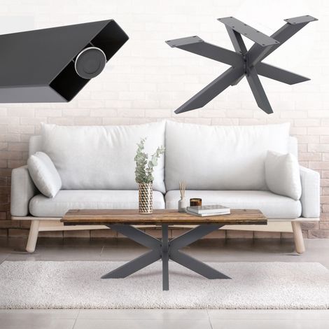 ML-Design Base Tavolo Telaio Gambe a Croce Spider 98x58x43 cm Struttura Scrivania Tavolo da Pranzo Tavolino da Salotto Caffè Ufficio Lavoro Design Industriale Piedi Mobili Fai da Te Metallo Antracite
