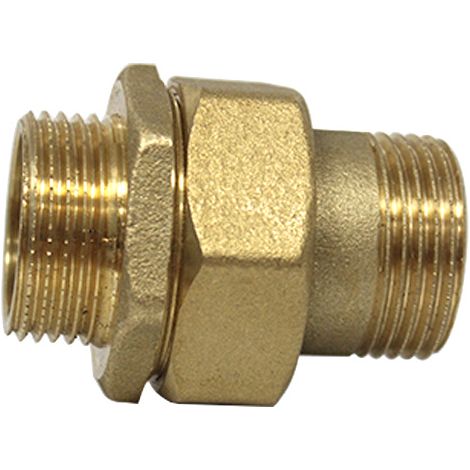 Arcanaute – Raccord laiton union droit 3 pièces mâle/mâle Ø1'' (26/34) – Résistant à la corrosion – Pour transport d'eau potable